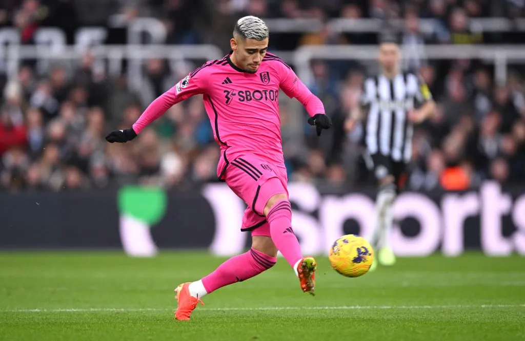 NEWCASTLE UPON TYNE, ENGLAND – DECEMBER 16: Fulham player Andreas Pereira in action during the Premier League match between Newcastle United and Fulham FC at St. James Park on December 16, 2023 in Newcastle upon Tyne, England. (Photo by Stu Forster/Getty Images)