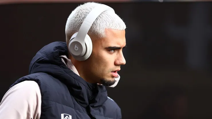 Andreas Pereira of Fulham arrives at the stadium prior to the Premier League match between Fulham FC and Manchester United at Craven Cottage on November 04, 2023 in London, England.