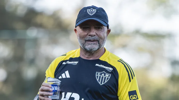 Jorge Sampaoli, técnico do Galo. Foto: Pedro Souza/Atlético-MG