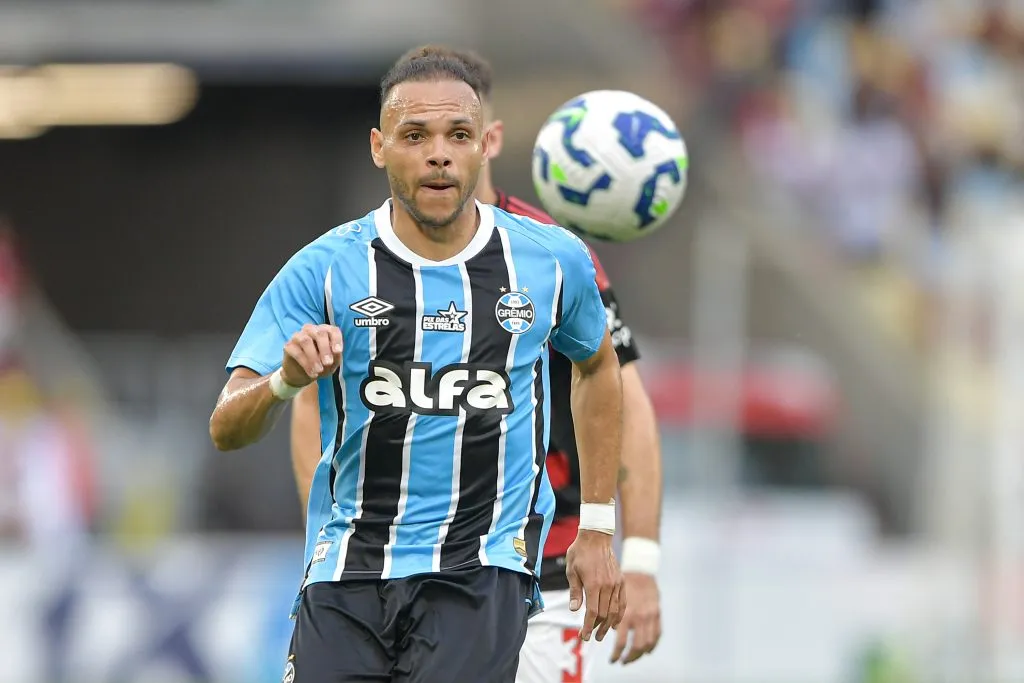 Braithwaite em ação pelo Grêmio. Foto: Thiago Ribeiro/AGIF
