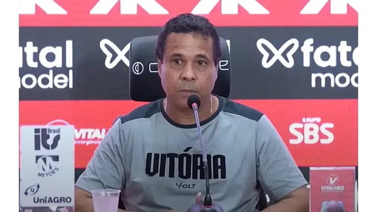 Rodrigo Chagas, técnico do Vitória. Foto: Reprodução/TV Vitória