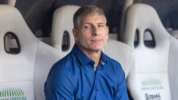 Martin Palermo tecnico do Fortaleza durante partida contra o Vitoria no estadio Arena Castelao pelo campeonato Brasileiro A 2025. Foto: Lucas Emanuel/AGIF