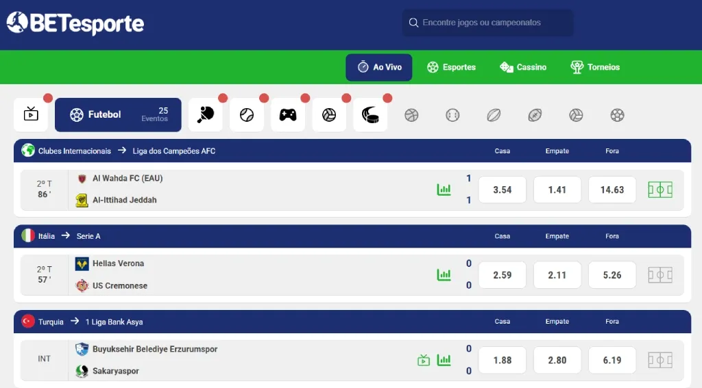 BETesporte Apostas Ao Vivo