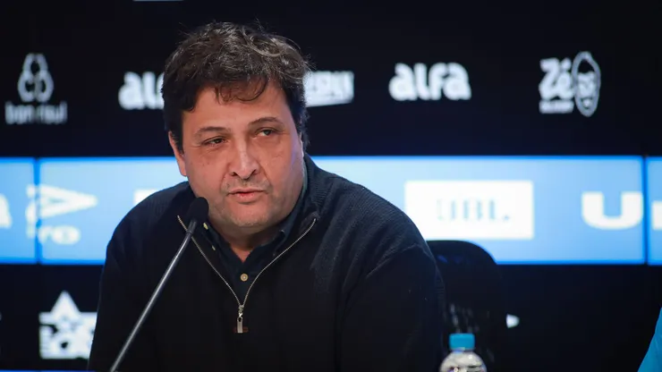 RS - PORTO ALEGRE - 29/08/2025 - GREMIO, COLETIVA DE APRESENTACAO DE ARTHUR - Alberto Guerra Presidente do Gremio durante em coletiva de imprensa realizada no Arena do Gremio. Foto: Maxi Franzoi/AGIF