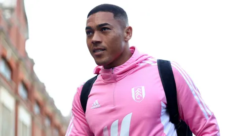 Carlos Vinicius of Fulham arrives prior to kick off of the Premier League match between Fulham FC and Manchester United at Craven Cottage on November 13, 2022 in London, England.