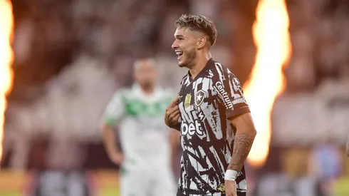 SP – RIO DE JANEIRO – 05/04/2025 – BRASILEIRO A 2025, BOTAFOGO X JUVENTUDE – Mateo Ponte jogador do Botafogo comemora seu gol durante partida contra o Juventude no estadio Engenhao pelo campeonato Brasileiro A 2025. Foto: Thiago Ribeiro/AGIF
