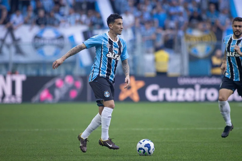 RS – PORTO ALEGRE – 13/09/2025 – BRASILEIRO A 2025, GREMIO X MIRASSOL – Dodi jogador do Gremio durante partida contra o Mirassol no estadio Arena do Gremio pelo campeonato Brasileiro A 2025. Foto: Maxi Franzoi/AGIF