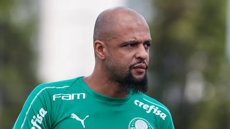Felipe Melo durante treino do Palmeiras no CT Academia de Futebol.