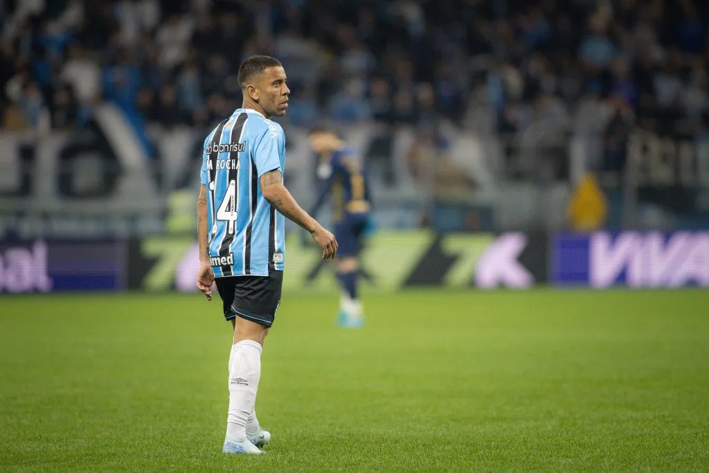 RS – PORTO ALEGRE – 23/08/2025 – BRASILEIRO A 2025, GREMIO X CEARA – Marcos Rocha jogador do Gremio durante partida contra o Ceara no estadio Arena do Gremio pelo campeonato Brasileiro A 2025. Foto: Maxi Franzoi/AGIF