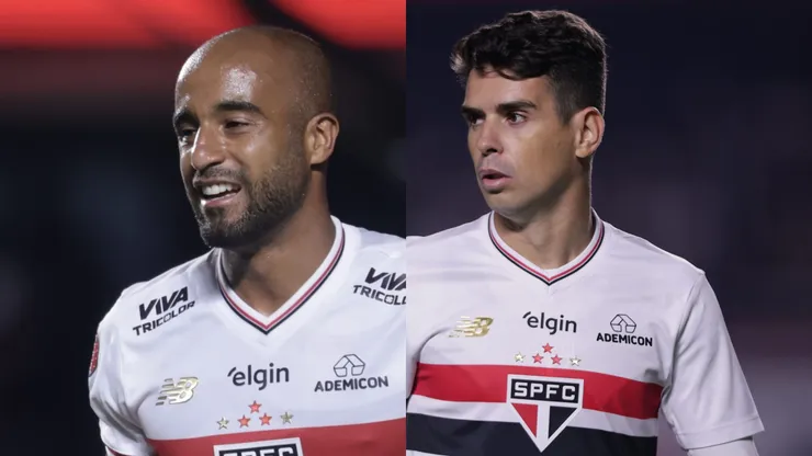 Lucas Moura e Oscar podem jogar contra a LDU (Imagem: Marcello Zambrana/AGIF/ Ettore Chiereguini/AGIF)
