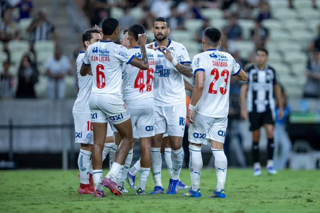 Willian Jose jogador do Bahia comemora seu gol durante partida contra o Ceara no estadio Arena Castelao pelo campeonato Brasileiro A 2025. Foto: Baggio Rodrigues/AGIF