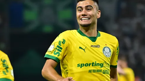 SP – SAO PAULO – 20/09/2025 – BRASILEIRO A 2025, PALMEIRAS X FORTALEZA – Andreas Pereira jogador do Palmeiras comemora seu gol durante partida contra o Fortaleza no estadio Arena Allianz Parque pelo campeonato Brasileiro A 2025. Foto: Jota Erre/AGIF
