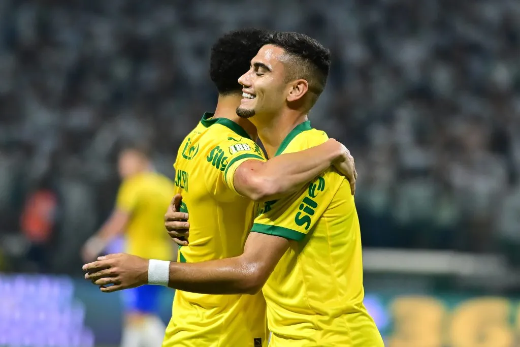 SP – SAO PAULO – 20/09/2025 – BRASILEIRO A 2025, PALMEIRAS X FORTALEZA – Andreas Pereira jogador do Palmeiras comemora seu gol durante partida contra o Fortaleza no estadio Arena Allianz Parque pelo campeonato Brasileiro A 2025. Foto: Jota Erre/AGIF