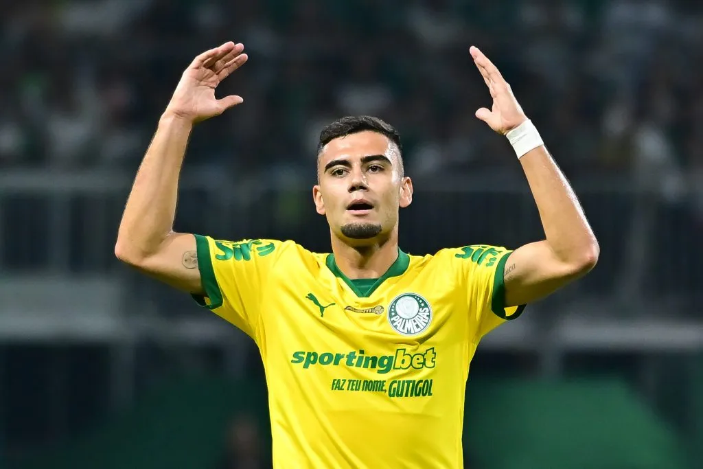 SP – SAO PAULO – 20/09/2025 – BRASILEIRO A 2025, PALMEIRAS X FORTALEZA – Andreas Pereira jogador do Palmeiras comemora seu gol durante partida contra o Fortaleza no estadio Arena Allianz Parque pelo campeonato Brasileiro A 2025. Foto: Jota Erre/AGIF
