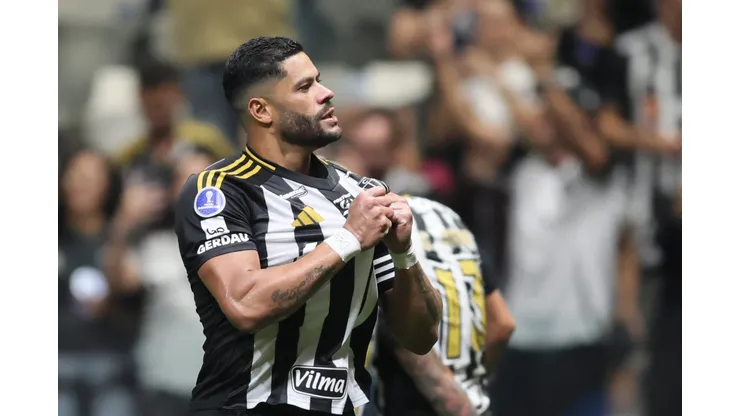 MG - BELO HORIZONTE - 14/08/2025 - COPA SUL-AMERICANA 2025, ATLETICO-MG X GODOY CRUZ - Hulk jogador do Atletico-MG comemora seu gol durante partida contra o Godoy Cruz no estadio Arena MRV pelo campeonato Copa Sul-americana 2025. Foto: Gilson Lobo/AGIF