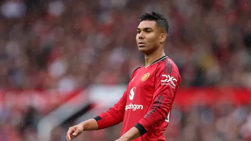 MANCHESTER, ENGLAND – AUGUST 30: Casemiro of Manchester United looks on during the Premier League match between Manchester United and Burnley at Old Trafford on August 30, 2025 in Manchester, England. (Photo by Matt McNulty/Getty Images)