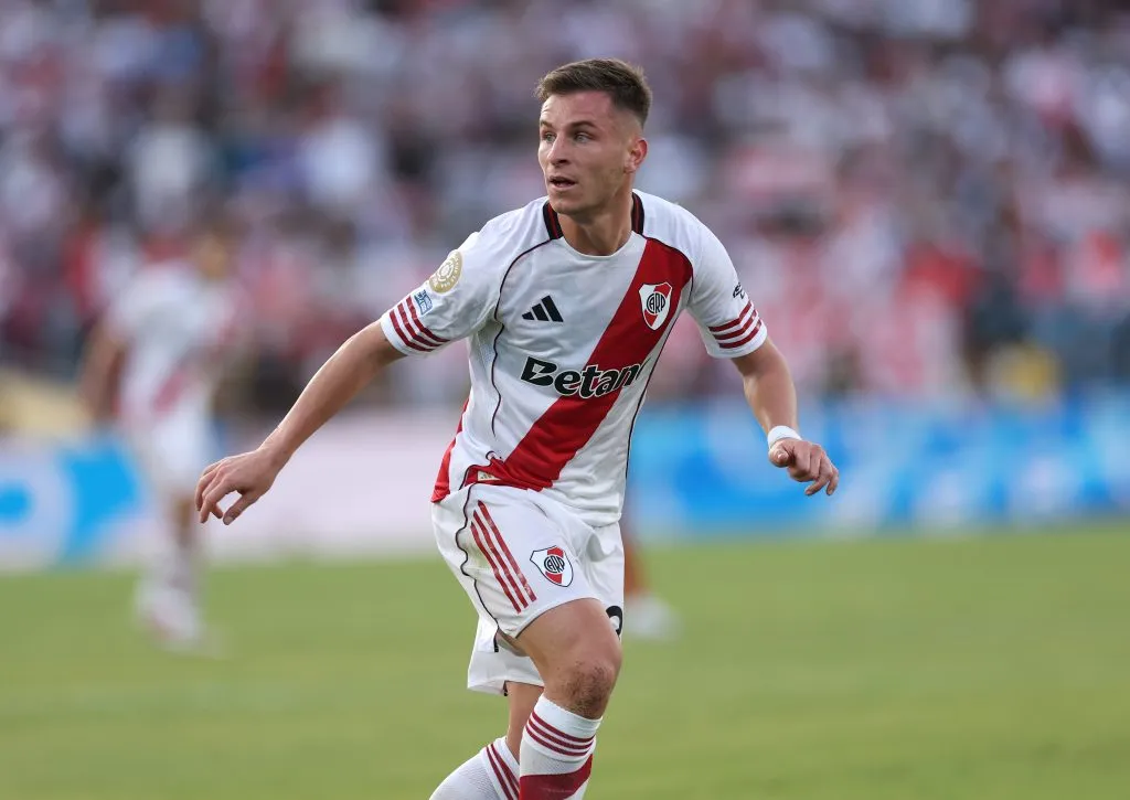 PASADENA, CALIFORNIA – JUNE 21: Guiliano Galoppo of CA River Plate in action during the FIFA Club World Cup 2025 group E match between CA River Plate and CF Monterrey at Rose Bowl Stadium on June 21, 2025 in Pasadena, California. (Photo by Stu Forster/Getty Images)