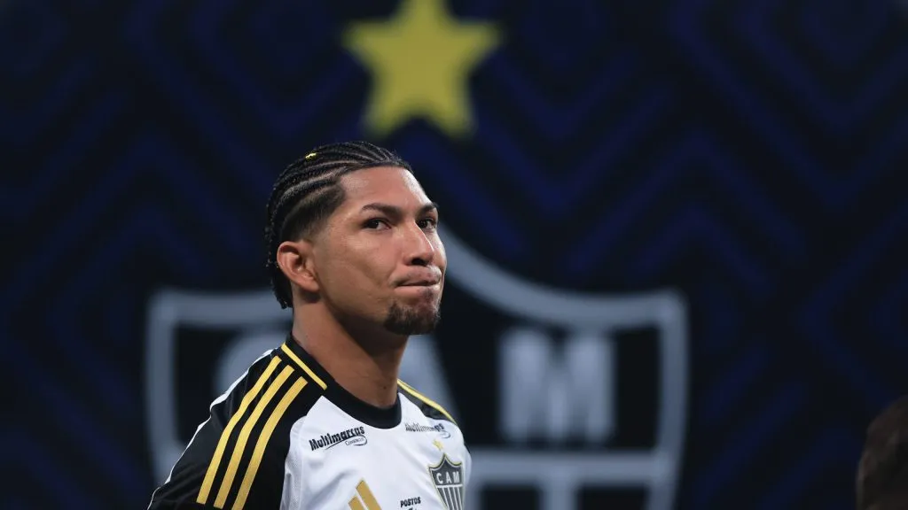 Rony jogador do Atletico-MG durante partida contra o Palmeiras no estadio Arena Allianz Parque pelo campeonato Brasileiro A 2025.