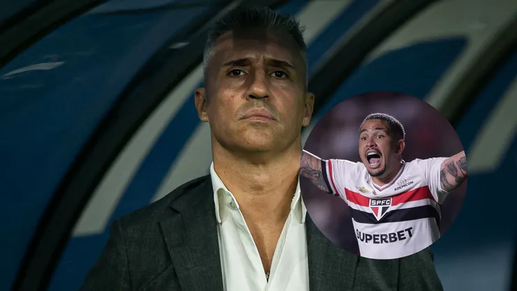 Hernán Crespo saí em defesa de Luciano (Imagem: Fernando Moreno/AGIF/ Ettore Chiereguini/AGIF)