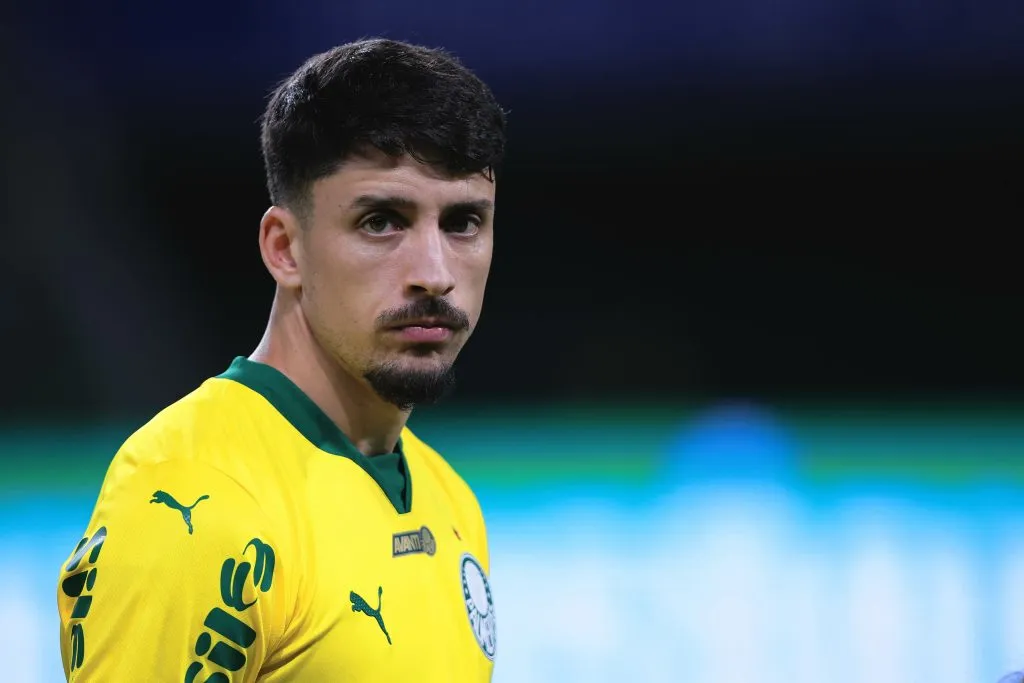 SP – SAO PAULO – 25/08/2025 – BRASILEIRO A 2025, PALMEIRAS X SPORT – Joaquin Piquerez jogador do Palmeiras durante partida contra o Sport no estadio Arena Allianz Parque pelo campeonato Brasileiro A 2025. Foto: Ettore Chiereguini/AGIF