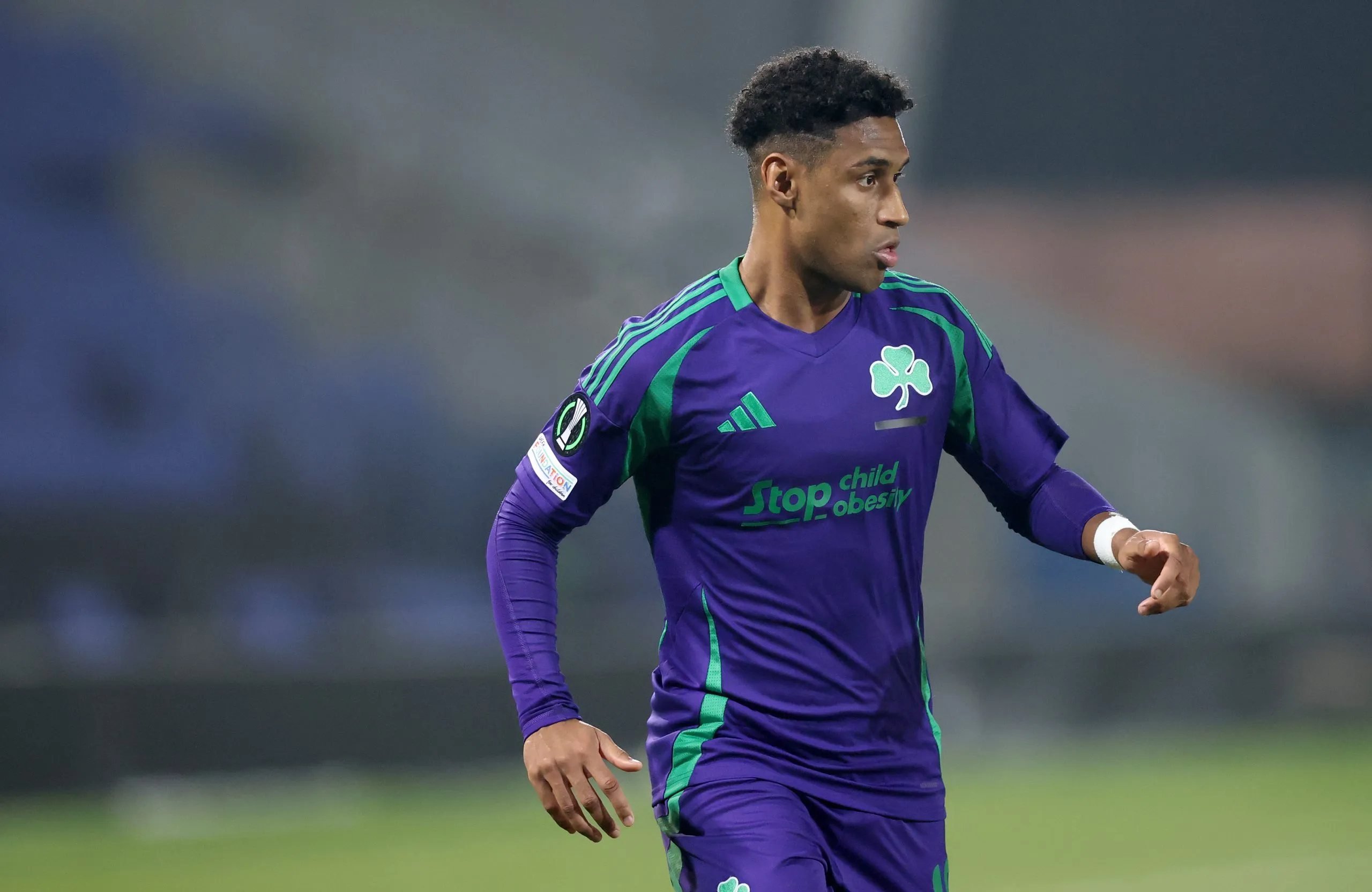 SHREWSBURY, ENGLAND – DECEMBER 12:  Panathinaikos Tete during their UEFA Conference League against The New Saints at The New Meadow, Shrewsbury (Photo by Carl Recine/Getty Images)