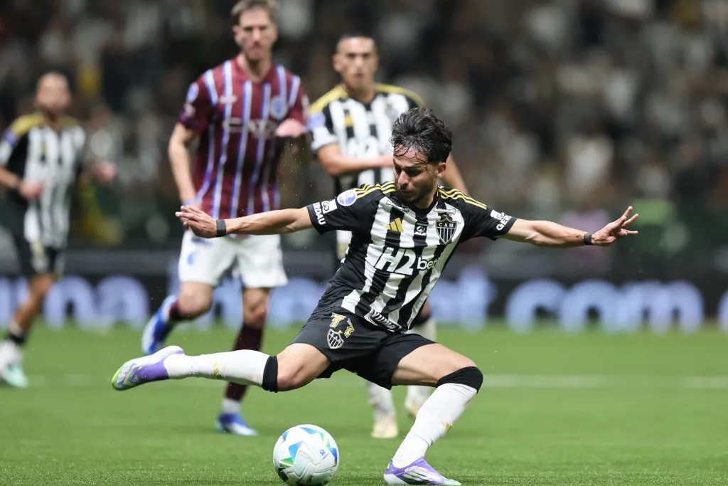 MG – BELO HORIZONTE – 14/08/2025 – COPA SUL-AMERICANA 2025, ATLETICO-MG X GODOY CRUZ – Hulk jogador do Atletico-MG comemora seu gol durante partida contra o Godoy Cruz no estadio Arena MRV pelo campeonato Copa Sul-americana 2025. Foto: Gilson Lobo/AGIF