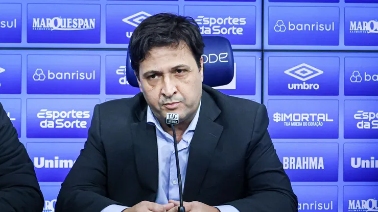 RS - PORTO ALEGRE - 29/06/2023 - GREMIO, COLETIVA DO PRESIDENTE ALBERTO GUERRA - Alberto Guerra presidente do Gremio durante em coletiva de imprensa realizada no CT Luiz Carvalho. Foto: Maxi Franzoi/AGIF
