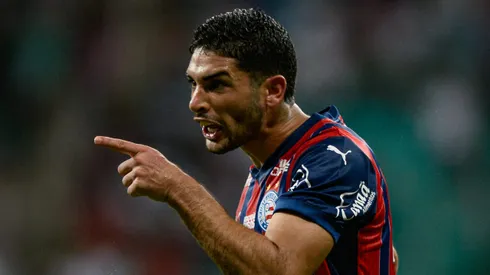 BA – SALVADOR – 07/06/2025 – COPA DO NORDESTE 2025, BAHIA X NAUTICO – Michel Araujo jogador do Bahia comemora seu gol durante partida contra o Nautico no estadio Fonte Nova pelo campeonato Copa Do Nordeste 2025. Foto: Jhony Pinho/AGIF