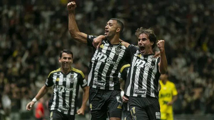Victor Hugo comemorando seu gol pelo Atlético-MG diante do Mirassol. Foto: Fernando Moreno/AGIF