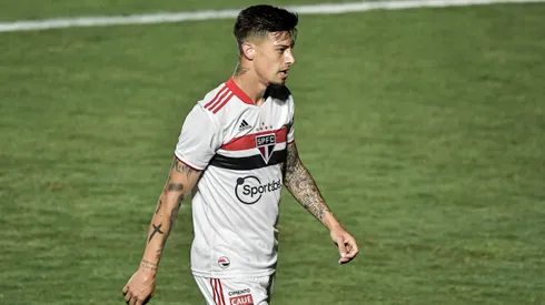 Rigoni jogador do Sao Paulo durante partida contra o Vasco no estadio Sao Januario pelo campeonato Copa do Brasil 2021.