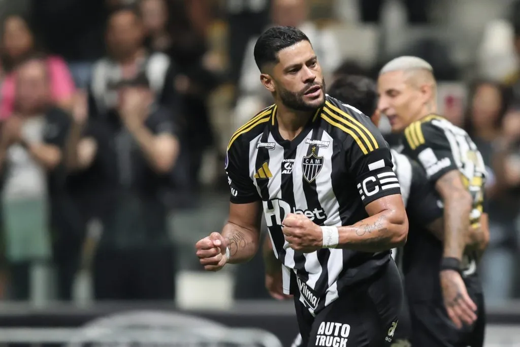 MG – BELO HORIZONTE – 14/08/2025 – COPA SUL-AMERICANA 2025, ATLETICO-MG X GODOY CRUZ – Hulk jogador do Atletico-MG comemora seu gol durante partida contra o Godoy Cruz no estadio Arena MRV pelo campeonato Copa Sul-americana 2025. Foto: Gilson Lobo/AGIF