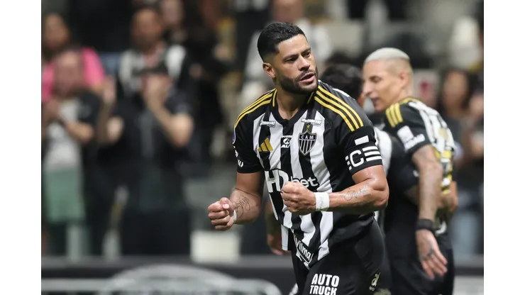 MG - BELO HORIZONTE - 14/08/2025 - COPA SUL-AMERICANA 2025, ATLETICO-MG X GODOY CRUZ - Hulk jogador do Atletico-MG comemora seu gol durante partida contra o Godoy Cruz no estadio Arena MRV pelo campeonato Copa Sul-americana 2025. Foto: Gilson Lobo/AGIF