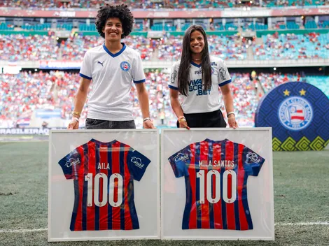 Bahia presta homenagem a Aila e Mila Santos pelos 100 jogos pelo clube