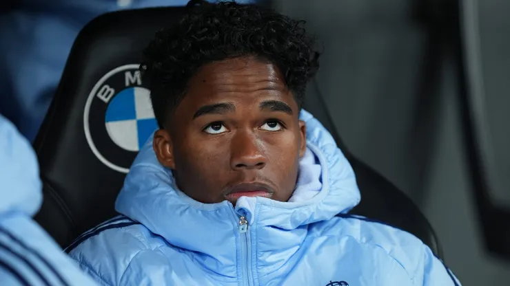 Endrick of Real Madrid looks on prior to the Copa Del Rey match between Real Madrid and Celta de Vigo at Estadio Santiago Bernabeu on January 16, 2025 in Madrid, Spain.