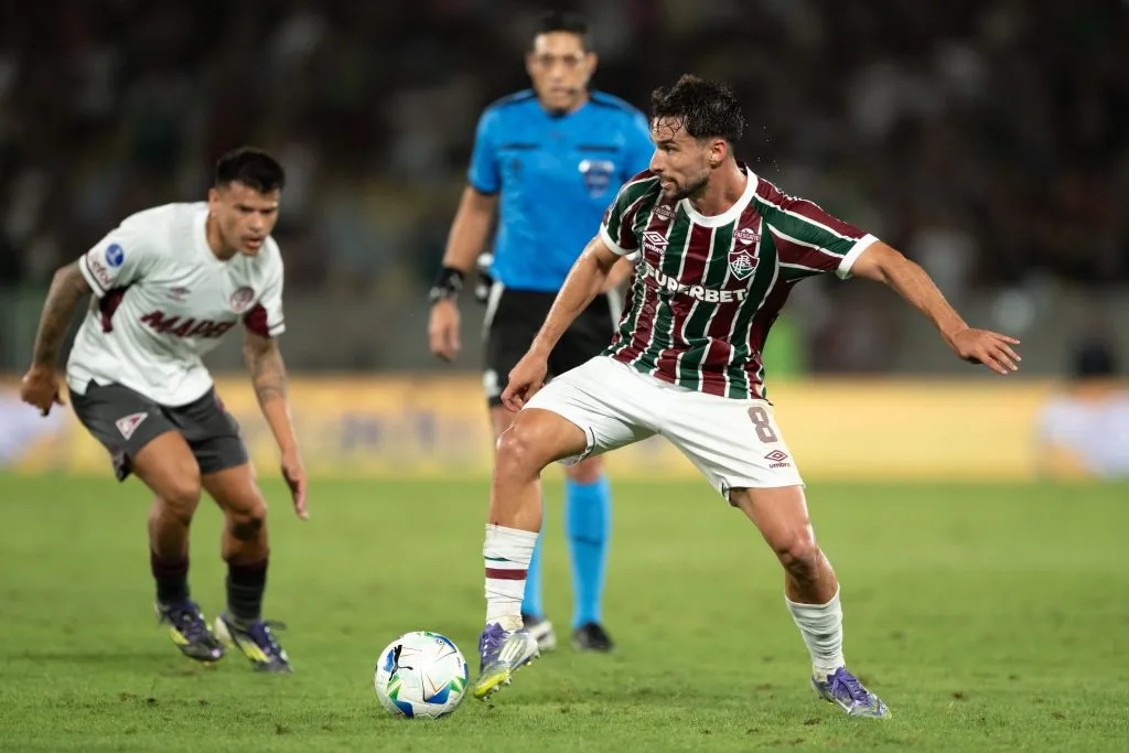 RJ – RIO DE JANEIRO – 23/09/2025 – COPA SUL-AMERICANA 2025, FLUMINENSE X LANUS – Martinelli jogador do Fluminense durante partida contra o Lanus no estadio Maracana pelo campeonato Copa Sul-americana 2025. Foto: Jorge Rodrigues/AGIF