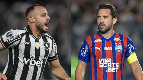 Arthur Cabral e Éverton Ribeiro se enfrentarão em Botafogo x Bahia. Foto: Thiago Ribeiro/AGIF