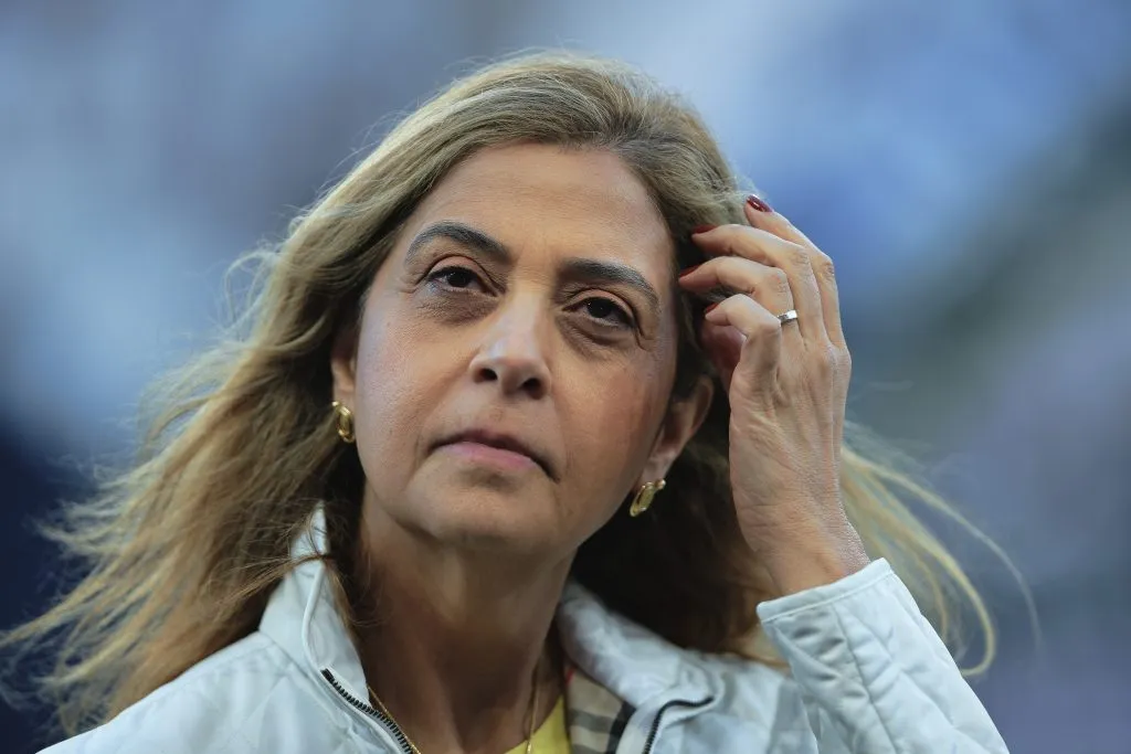 SP – SAO PAULO – 31/08/2025 – BRASILEIRO A 2025, CORINTHIANS X PALMEIRAS – leila pereira presidente do Palmeiras durante partida contra o Corinthians no estadio Arena Corinthians pelo campeonato Brasileiro A 2025. Foto: Ettore Chiereguini/AGIF
