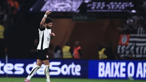 Yuri Alberto comemorando gol pelo Corinthians diante do Mirassol. Foto: Ettore Chiereguini/AGIF