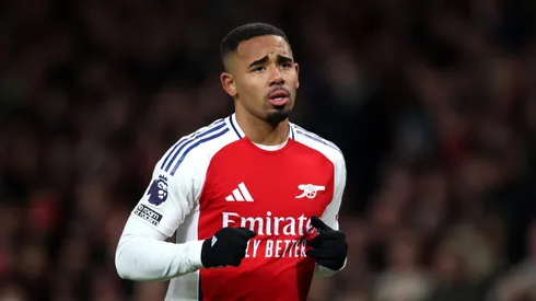 LONDON, ENGLAND – DECEMBER 14: Gabriel Jesus of Arsenal during the Premier League match between Arsenal FC and Everton FC at Emirates Stadium on December 14, 2024 in London, England. (Photo by Alex Pantling/Getty Images)