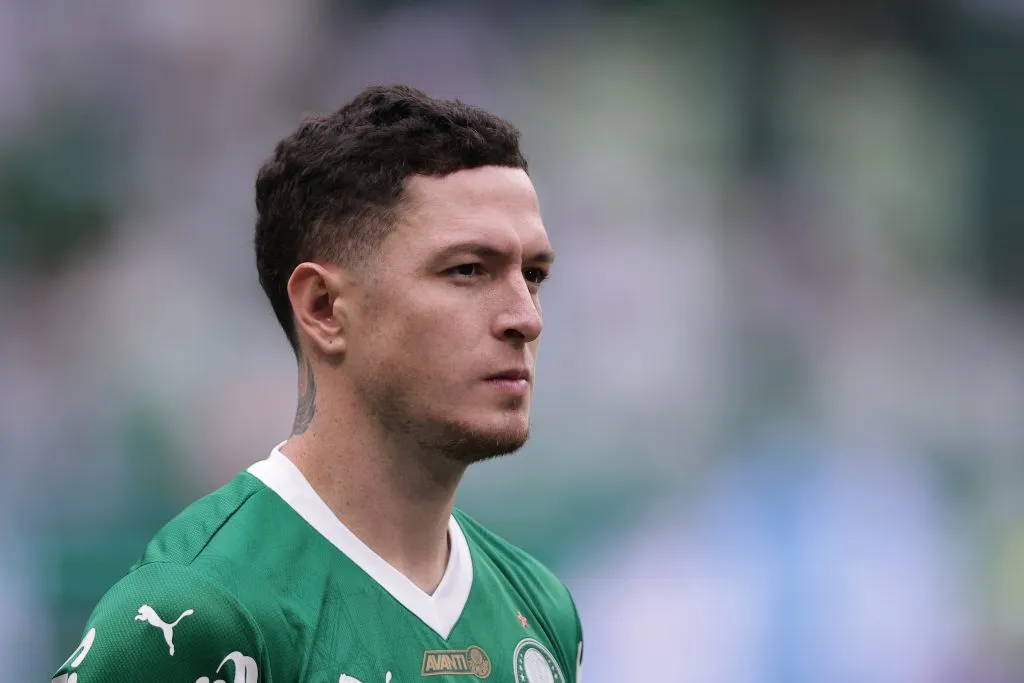 Anibal Moreno jogador do Palmeiras durante partida contra o Ceara no estadio Arena Allianz Parque pelo campeonato Brasileiro A 2025. Foto: Ettore Chiereguini/AGIF