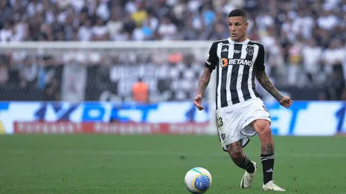 Guilherme Arana jogador do Atletico-MG durante partida contra o Corinthians no estadio Arena Corinthians pelo campeonato Brasileiro A 2024.