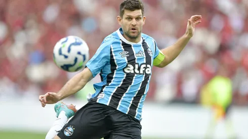 Kannemann jogador do Gremio durante partida contra o Flamengo no estadio Maracana pelo campeonato Brasileiro A 2025.