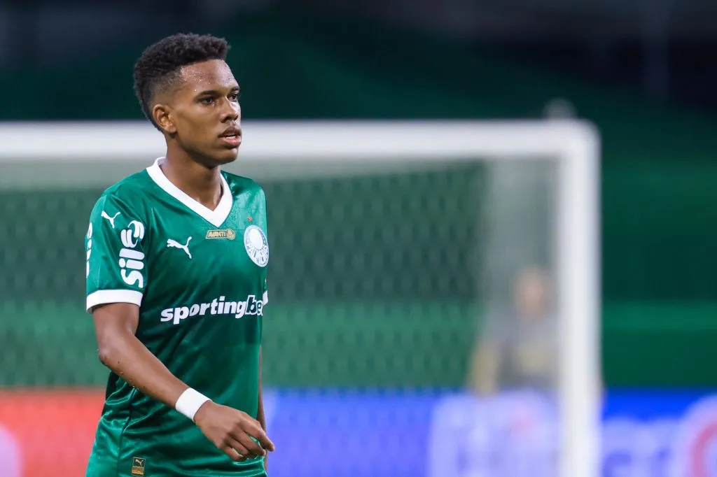 Estevao jogador do Palmeiras durante partida contra o Sao Paulo no estadio Arena Allianz Parque pelo campeonato Paulista 2025. Foto: Marcello Zambrana/AGIF