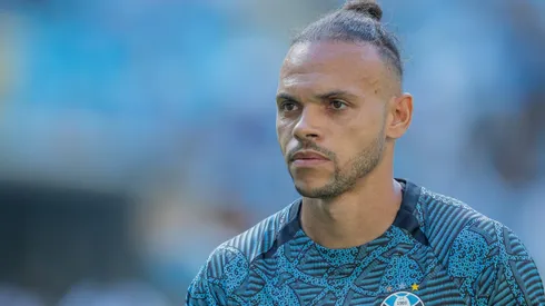 Braithwaite jogador do Gremio durante partida contra o Internacional no estadio Arena do Gremio pelo campeonato Gaucho 2025.