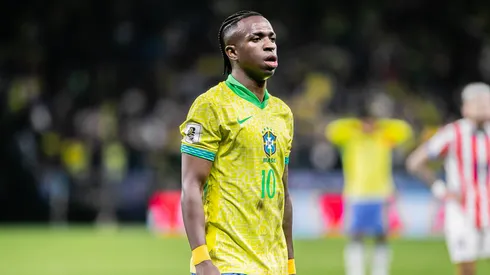 Vinicius Jr jogador do Selecao Brasileira durante partida contra o Paraguai no estadio Arena Corinthians pelo campeonato Eliminatorias Copa Do Mundo 2026. Foto: Fernando Teramatsu/AGIF