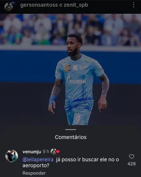 Curtida de Gerson em comentário de palmeirense. Foto: Reprodução