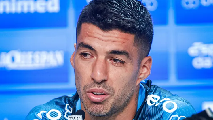 Luis Suarez jogador do Gremio durante coletiva apos partida contra o Vasco no estadio Arena do Gremio pelo campeonato Brasileiro A 2023.
