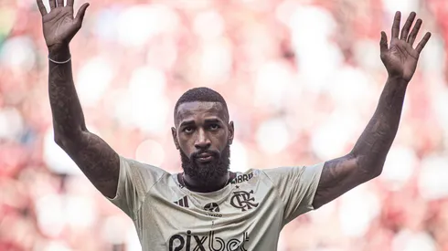Gerson jogador do Flamengo durante partida contra o Criciúma no estádio Mane Garrincha pelo campeonato Brasileiro A 2024. Foto: Isabela Azine/AGIF