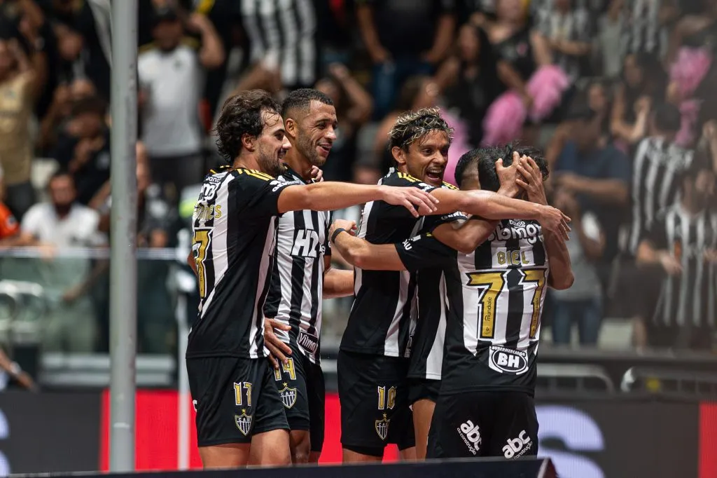 Rony jogador do Atletico-MG comemora seu gol durante partida contra o Sport no estadio Arena MRV pelo campeonato Brasileiro A 2025. Foto: Alessandra Torres/AGIF