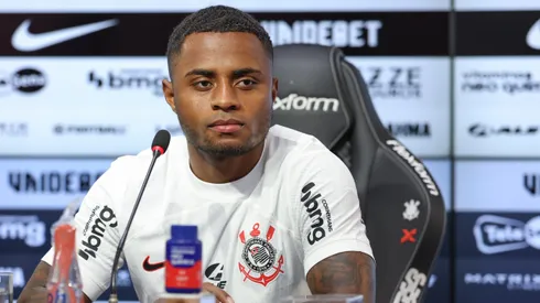 SP – SAO PAULO – 10/01/2024 – CORINTHIANS, APRESENTACAO DIEGO PALACIOS – Diego Palacios durante sua apresentacao oficial como jogador do Corinthians em coletiva de imprensa realizada no CT Joaquim Grava. Foto: Marcello Zambrana/AGIF
